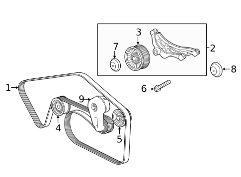 Accessory Drive Belt System Components for 2020 Jaguar F-Type #9
