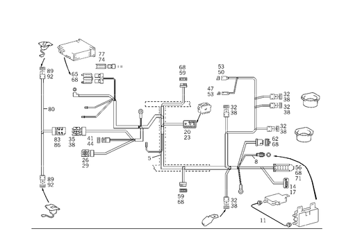Cable Harness for Radio, Loudspeaker and CD-Player for 1992 Mercedes-Benz 300SD #0