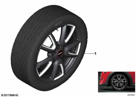 Wheel with Tire Set Summer for 2020 Mini Cooper S #2