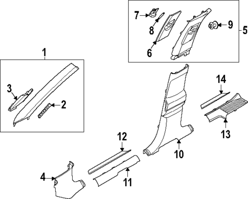 Interior Trim - Pillars for 2025 Genesis GV80 Coupe #0