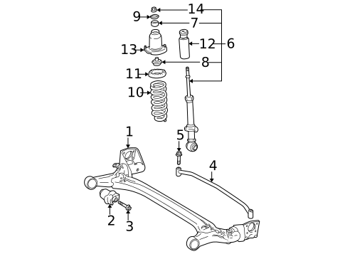 Rear Suspension for 2008 Toyota Corolla #0