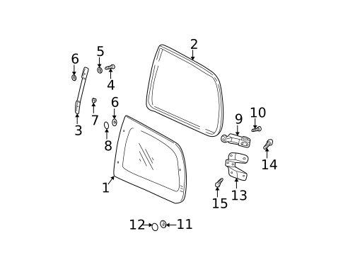 Glass - Side Panel for 2005 Kia Sedona #0
