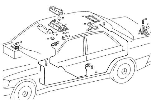 Interior Lamps for 1989 Mercedes-Benz 190E #2