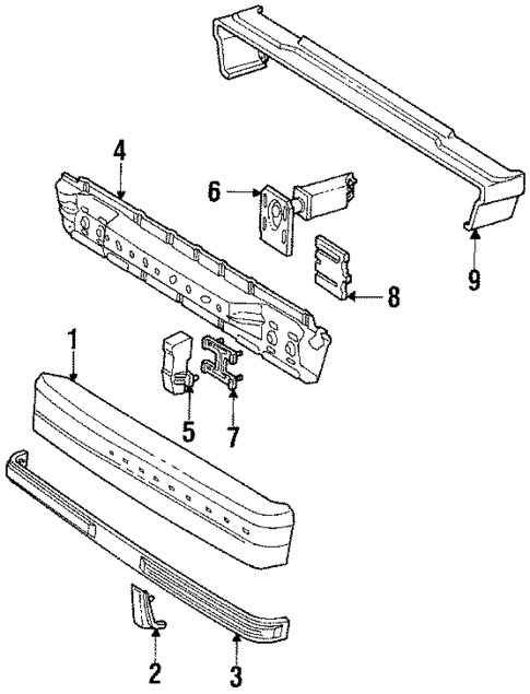 Bumper & Components - Rear for 1991 Ford LTD Crown Victoria #0