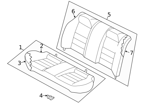 Rear Seat Components for 1999 Nissan Altima #1