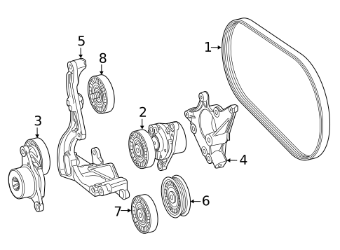Belts & Pulleys for 2020 Mercedes-Benz GLC 63 AMG® #3