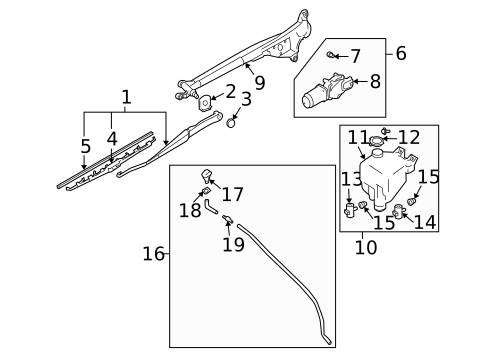 Wiper & Washer Components for 2003 Subaru Forester #0