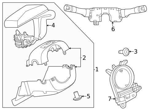 Shroud, Switches & Levers for 2024 Nissan ARIYA #2