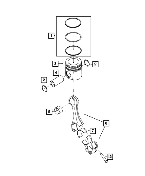 Crankshaft, Piston, Drive Plate, Flywheel, and Damper for 2023 Ram 2500 #1