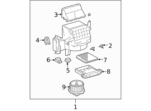 Blower Motor & Fan for 2005 Toyota Sienna #0