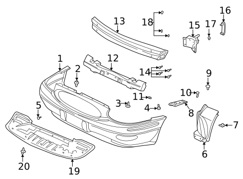 Bumper & Components - Front for 2001 Buick LeSabre #0