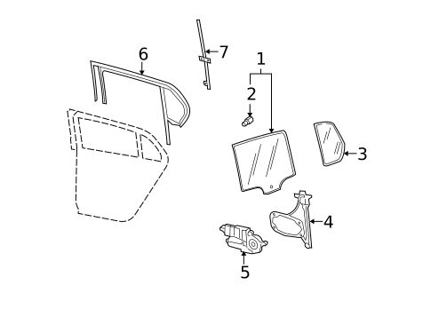 Glass - Rear Door for 2006 Volkswagen Rabbit #0