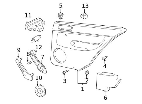 Interior Trim - Rear Door for 2002 Volkswagen Jetta #1