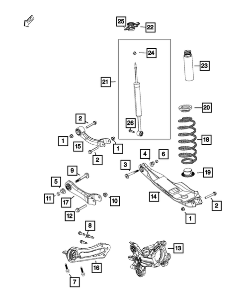 Rear Suspension and Cradle for 2015 Jeep Cherokee #0