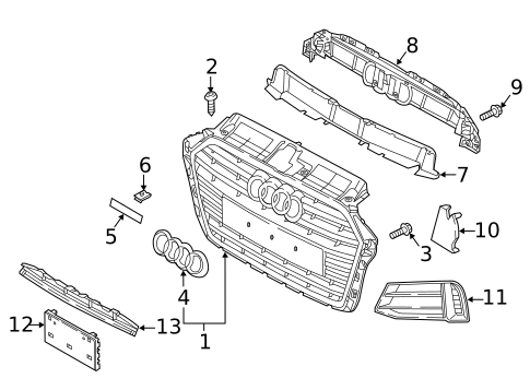 Grille & Components for 2018 Audi A3 Quattro #2