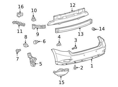 Bumper & Components - Rear for 2012 Lexus RX450h #0