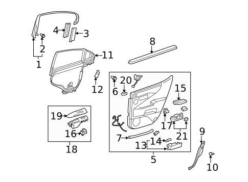 Interior Trim - Rear Door for 2012 Lexus LS460 #0