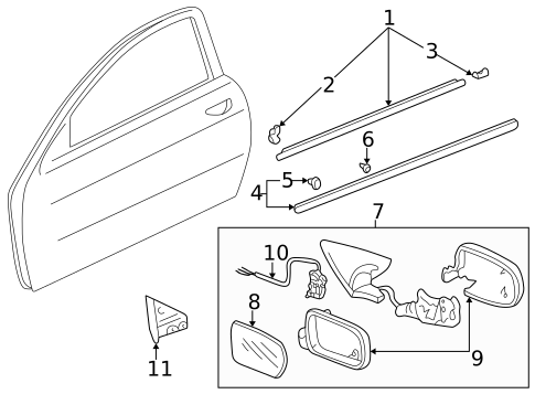 Exterior Trim - Front Door for 1998 Acura Integra #0