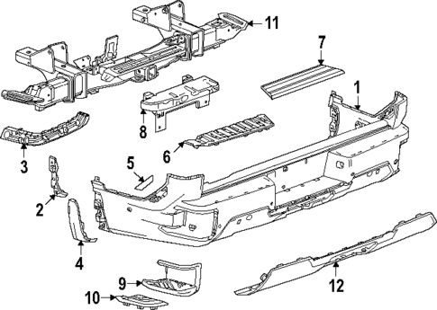Bumper & Components - Rear for 2025 GMC Sierra EV #0