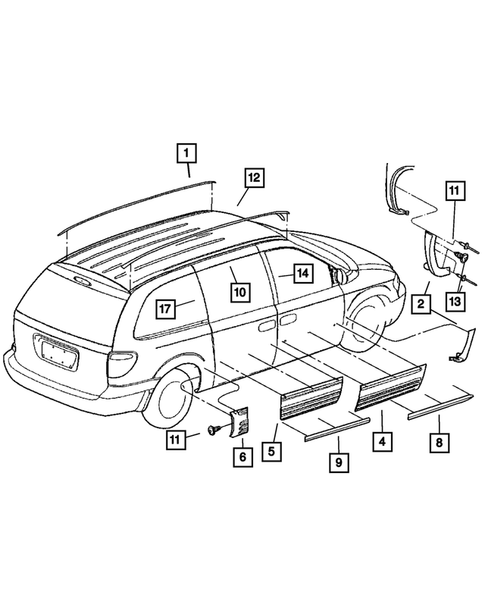 Moldings and Ornamentation for 2005 Chrysler Town & Country #0