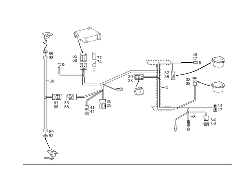 Cable Harness for Radio, Loudspeaker and CD-Player for 1992 Mercedes-Benz 500SEL #1