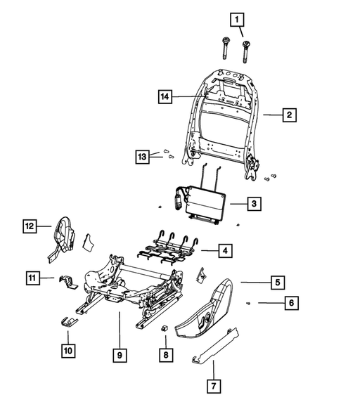 Front Seats - Adjusters, Recliners, Shields and Risers for 2015 Dodge Dart #2