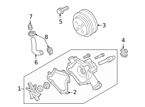Water Pump for 1999 Dodge Durango #0