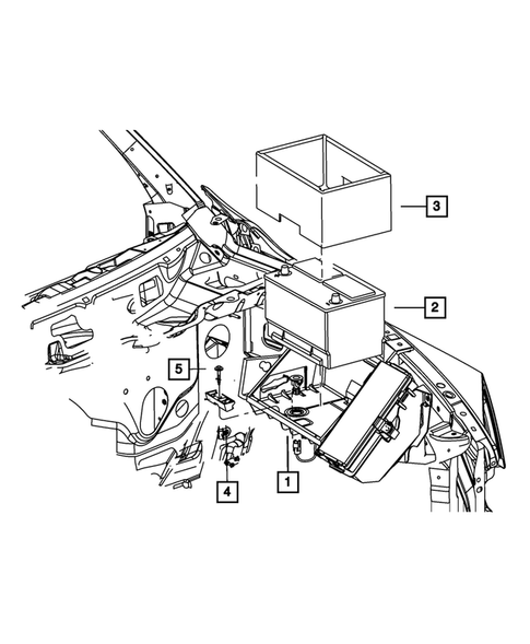 Battery, Battery Tray and Cables for 2012 Ram 1500 #0