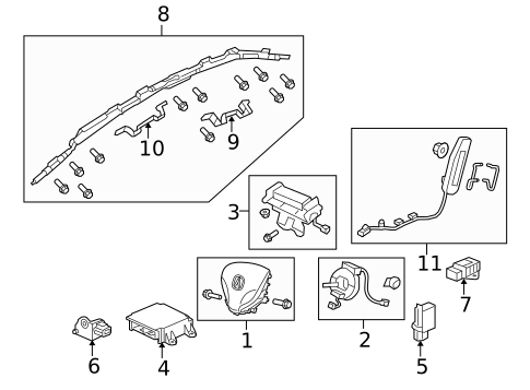 Air Bag Components for 2013 Acura ZDX #0