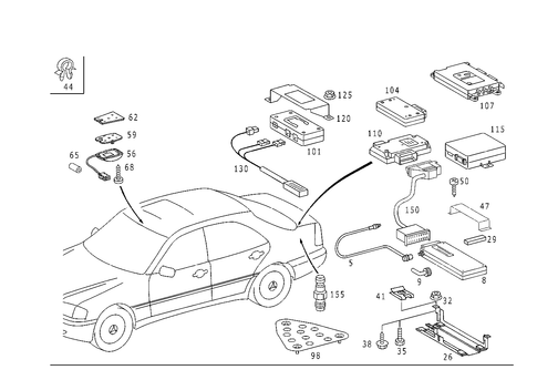 Car Phone, Emergency Call and Voice Control System for 1998 Mercedes-Benz C280 #0
