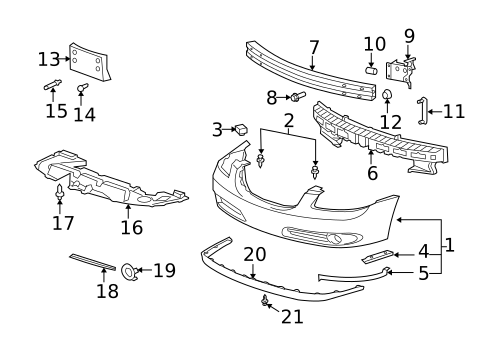 Bumper & Components - Front for 2006 Buick Lucerne #0