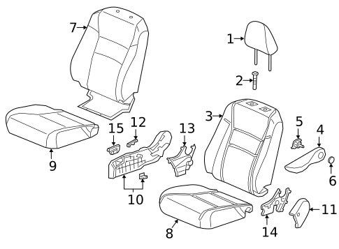 Passenger Seat Components for 2020 Honda Passport #1