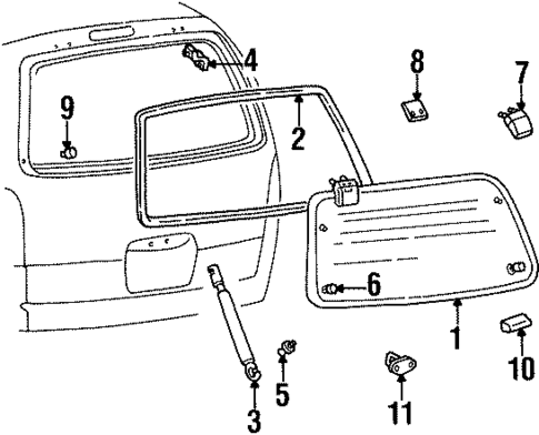 Rear Window for 1999 Mercury Villager #0