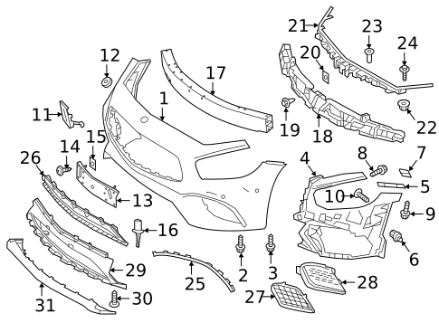 Bumper & Components - Front for 2020 Mercedes-Benz SL550 #0
