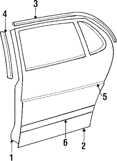 Door & Components for 1990 Saab 900 #2