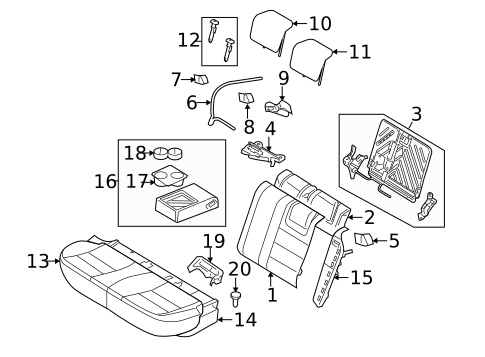 Rear Seat Components for 2012 Lincoln MKZ #0