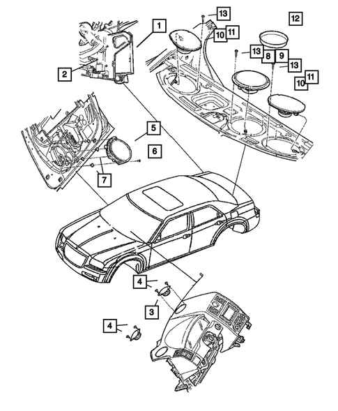 Radio, Antenna, and Speakers for 2006 Chrysler 300 #1