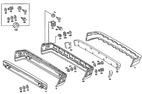 Rear Bumper for 1986 Mercedes-Benz 190D #2