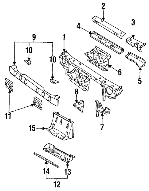Radiator Support for 1994 Saturn SC1 #0