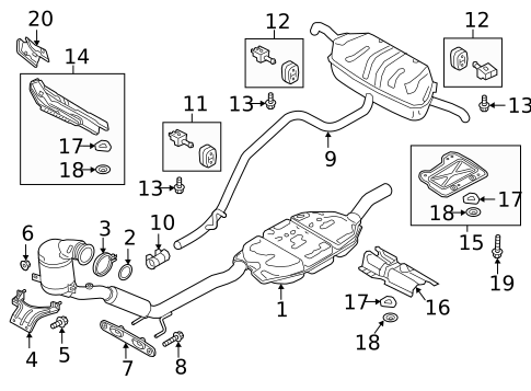 Exhaust Components for 2019 Volkswagen Tiguan #1