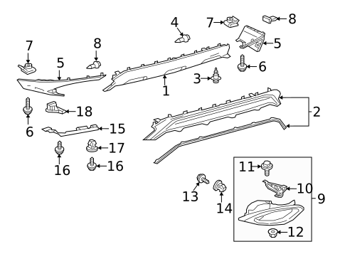 Bumper & Components - Rear for 2019 Lexus RX350 #1