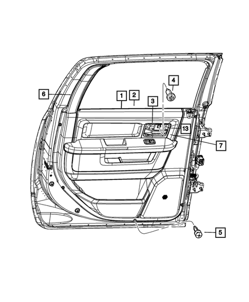 Door Trim Panels-Front and Rear for 2014 Ram 2500 #1