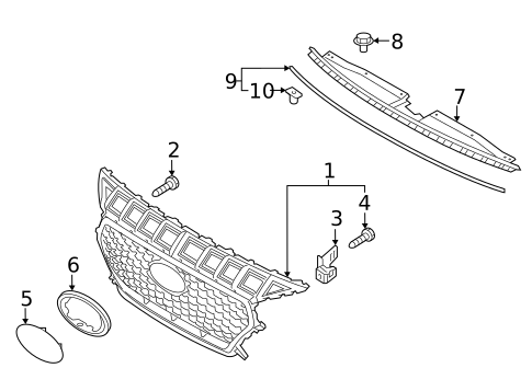 Grille & Components for 2018 Hyundai Elantra GT #1