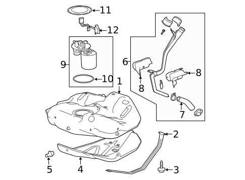 Fuel System Components for 2013 Cadillac XTS #1