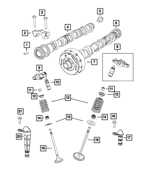 Camshaft and Valve for 2020 Chrysler Pacifica #2