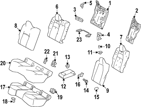 Rear Seat Components for 2025 Toyota Corolla #1