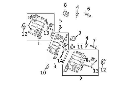 Rear Seat Components for 2011 Honda CR-V #2