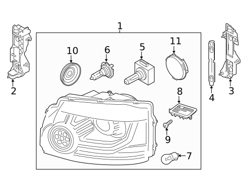 Headlamp Components for 2016 Land Rover LR4 #1