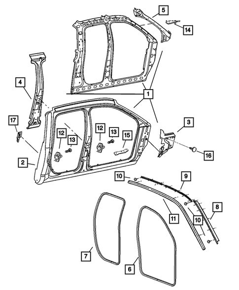 Aperture Panel, Pillar Supports and Cab Back for 2009 Dodge Ram 3500 #1