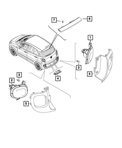 Lamps-Interior and Exterior for 2015 Fiat 500L #3